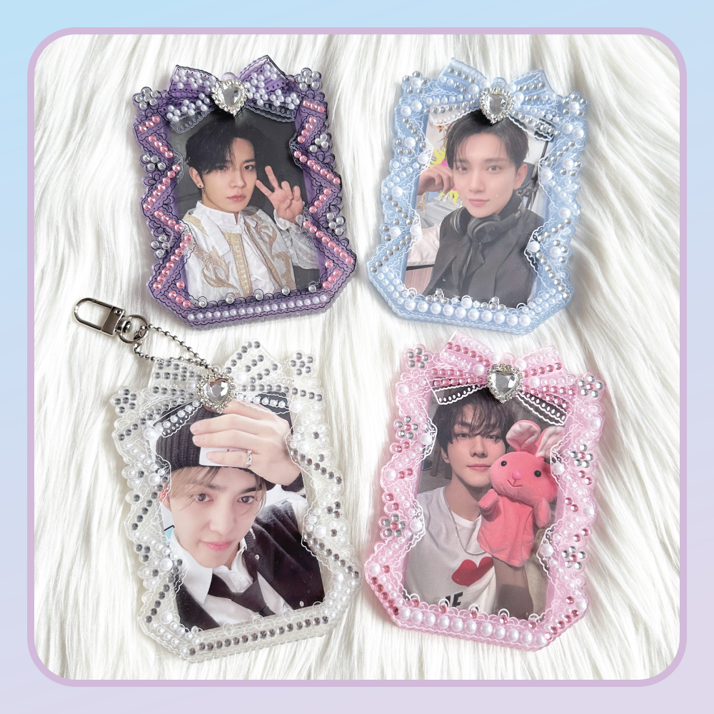 Photocard Holder / Acrylic Kpop PC Holder with Deco / Cahol Toploader