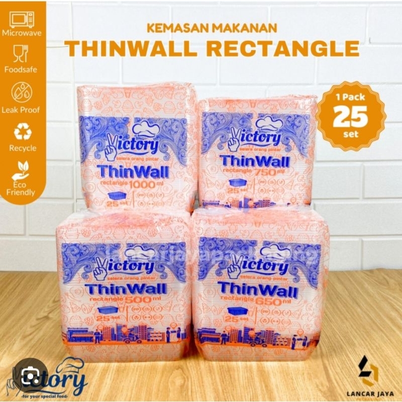 Tinwall Rectangle 500,650,750,1000 ML kotak makan