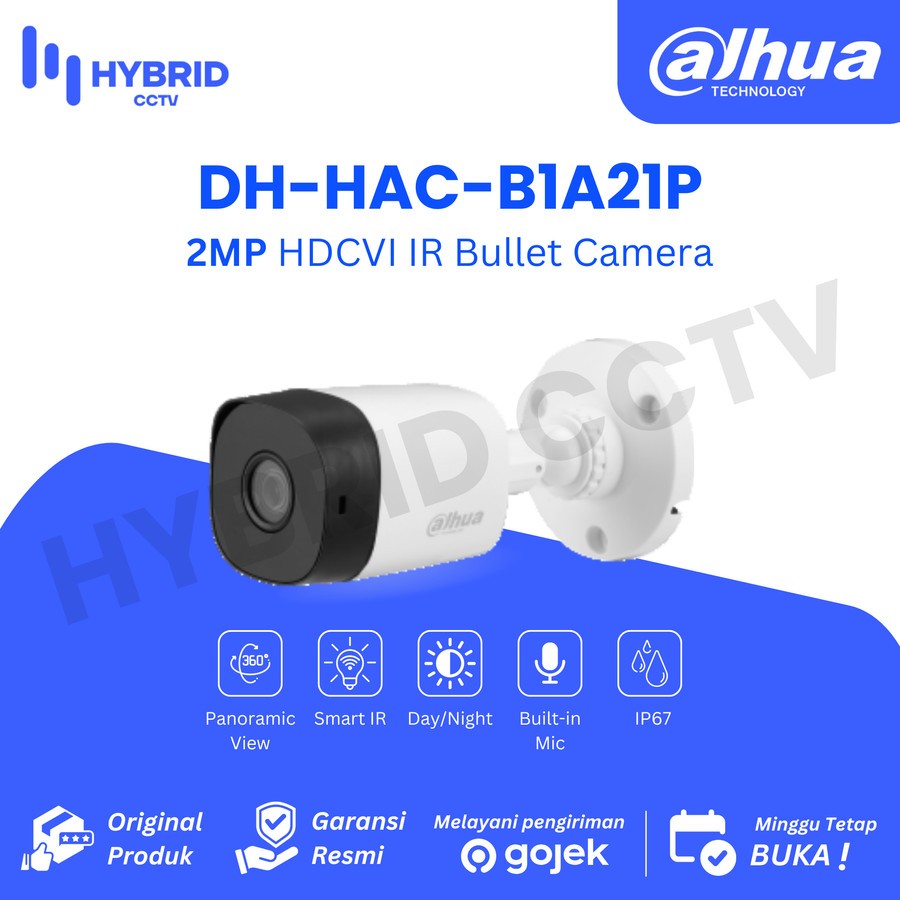 Camera DH-HAC-B1A21U Dahua 2MP HDCVI Fixed-focal Bullet Camera