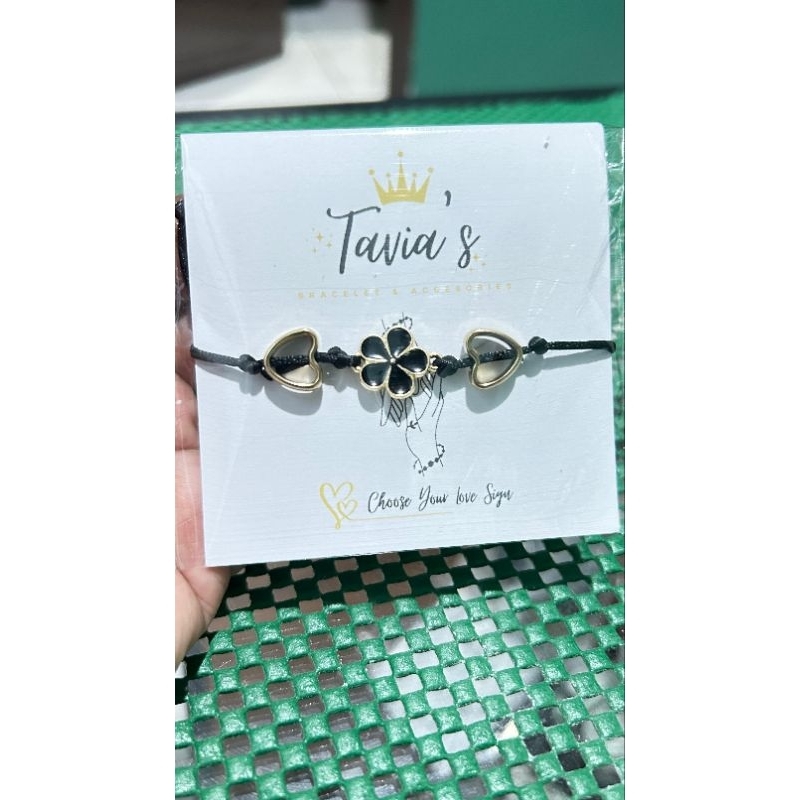 gelang bunga hitam / gelang handmade handcratfing / gelang viral