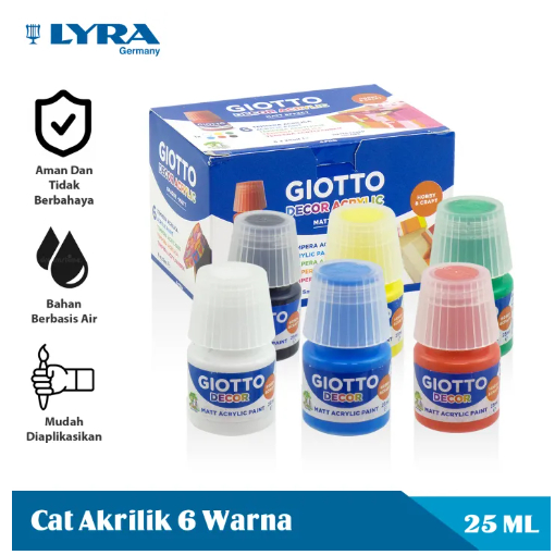

Cat Akrilik Set 6 pcs x 25 ml Giotto Decor Acrylic Paint Lukis Kanvas