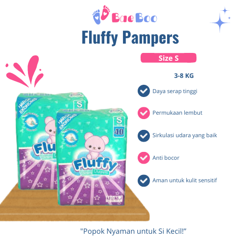 Fluffy Pants Pampers Size S dan NBS