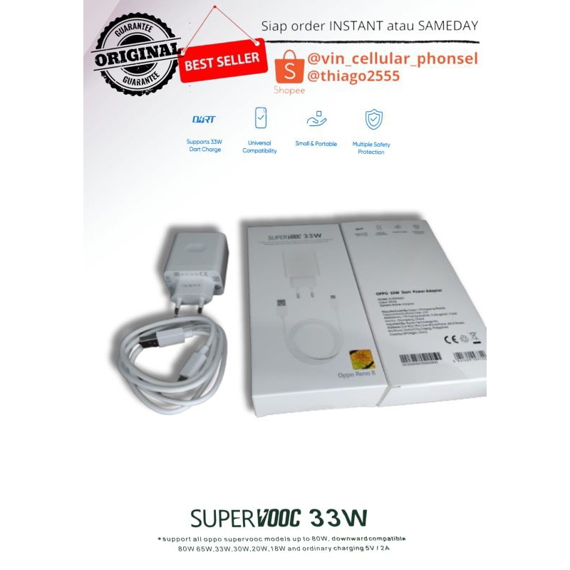 33Watt Oppo Charger Supervooc Original Charger 33W Casan SUPERVOOC Oppo A60 A54 A78 Charger SUPERVOO