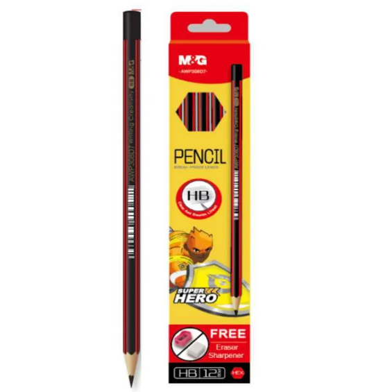 

Pensil M&G Standard HB Pencil With Eraser Sharpener AWP308D7