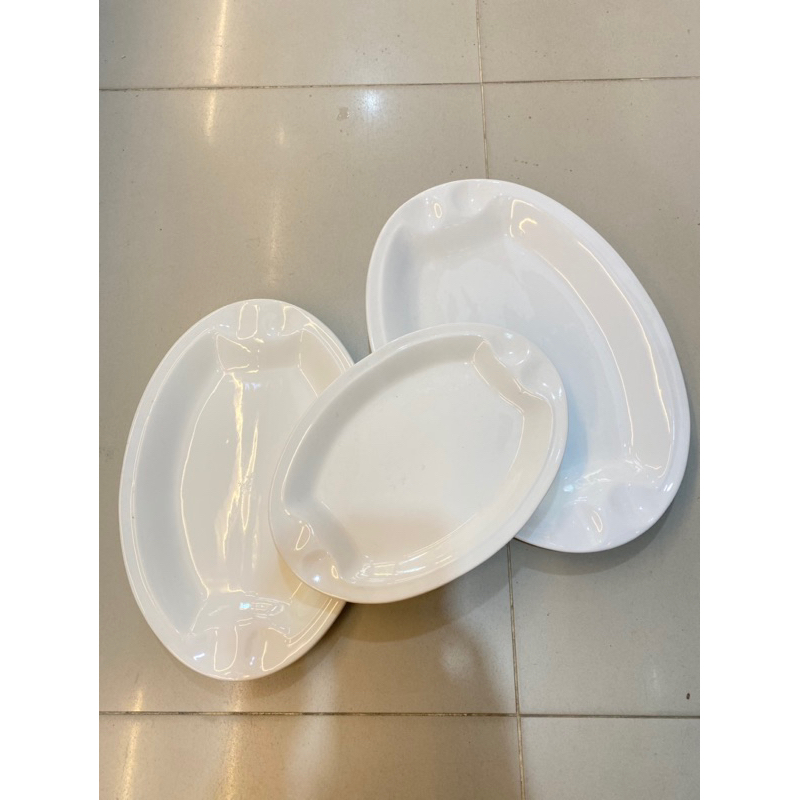 Piring Ikan Oval Polos Keramik Pyramid