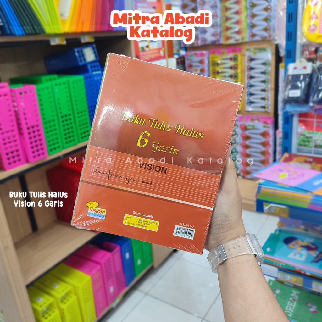 

(1 PCS) BUKU TULIS HALUS VISION 6 GARIS / 38 LEMBAR MOTIF RANDOM GARIS 6 BUKU ANAK SEKOLAH TULISAN LATIN ALAT TULIS KEBUTUHAN SEKOLAH KAMPUS KANTOR TOKO STATIONERY / MITRA ABADI KATALOG JOGJA