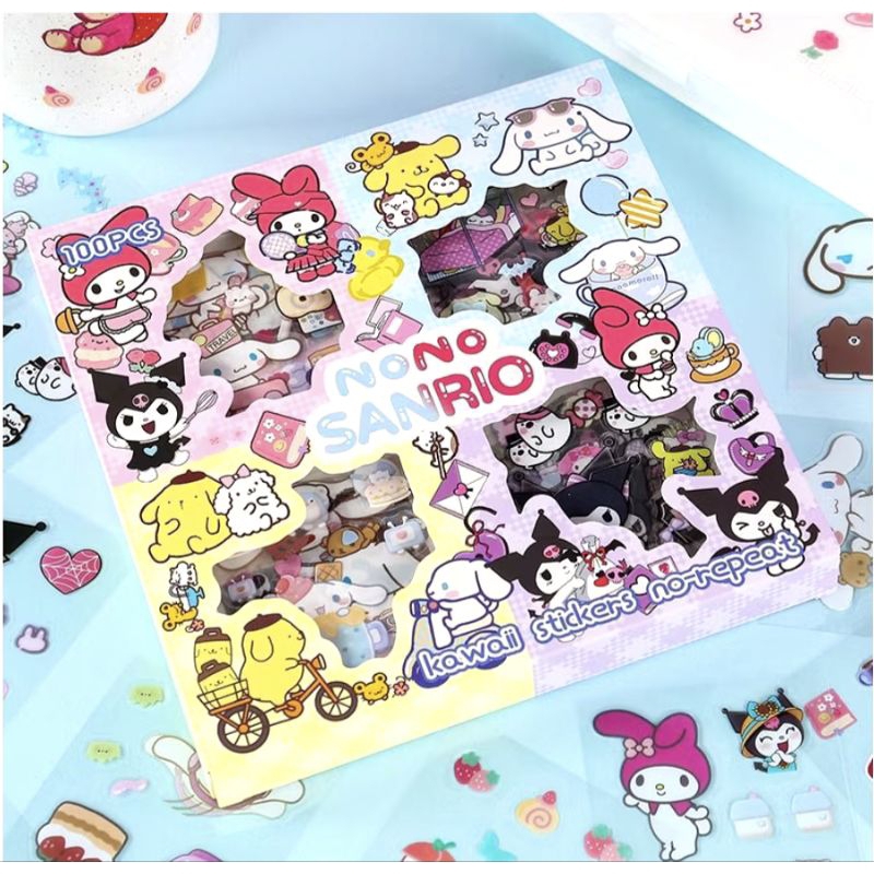 

Stiker Momo Karakter Sanrio Momo Anne Rainbow 100pcs