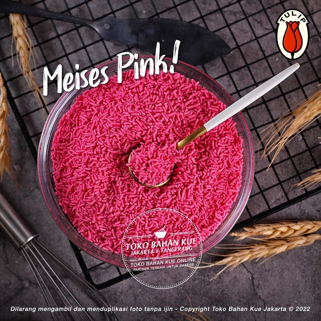 

Tulip Meises Warna MERAH MUDA 250gr PINK Chocorice Chocolate Meses