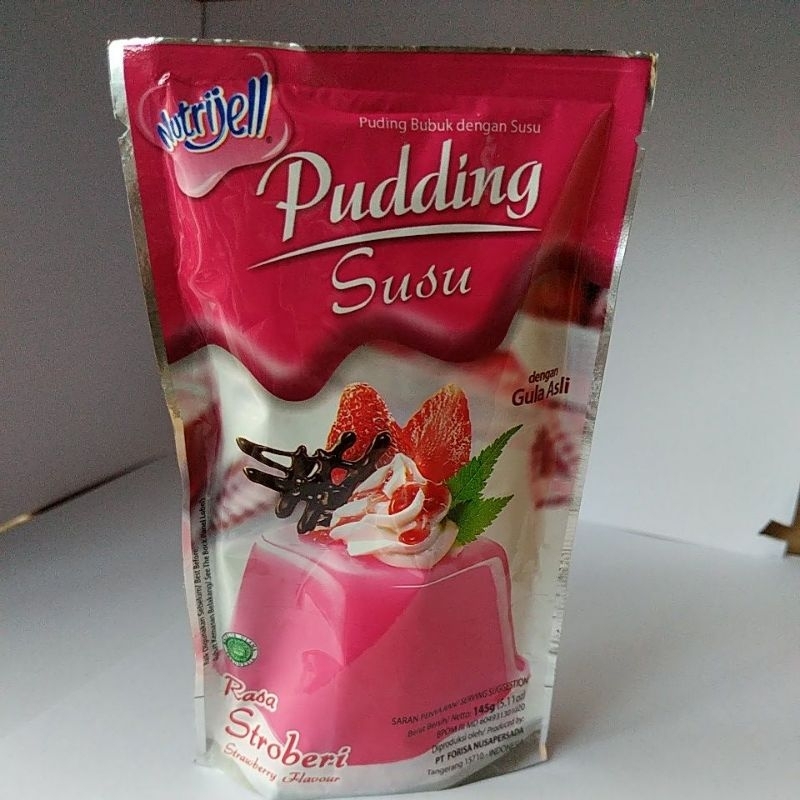 

nutrijel pudding susu rasa strawberry 145gr nutrijell