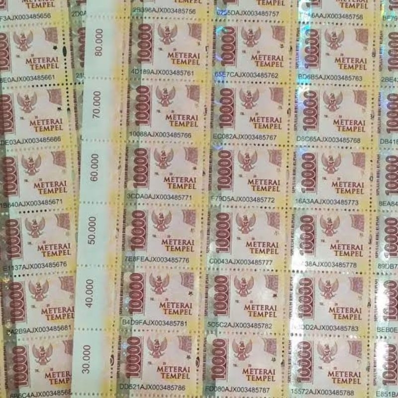 

mterai tempel 10000 asli ori tempel perangko