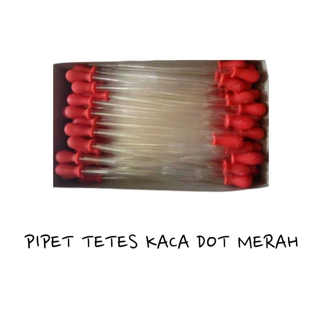 Pipet Dot Kaca  Merah//Pipet Kaca Harga Eceran//Pipet Laboratorium