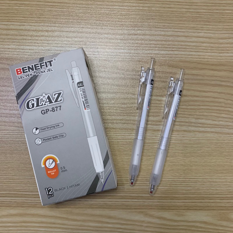 

[1 PCS] GEL PEN PULPEN BOLPOIN BULPOINT GEL GLAZ BENEFIT 0.5mm GP-877