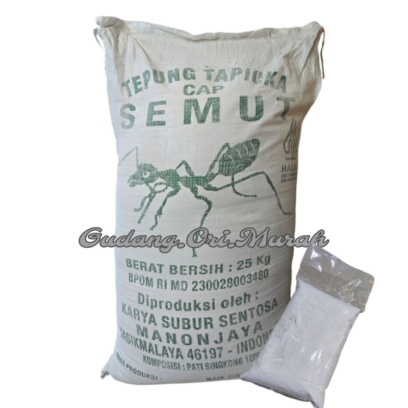 

TEPUNG TAPIOKA SAGU CAP SEMUT 500Gr Repack aci kanji tasikmalaya tasik putih