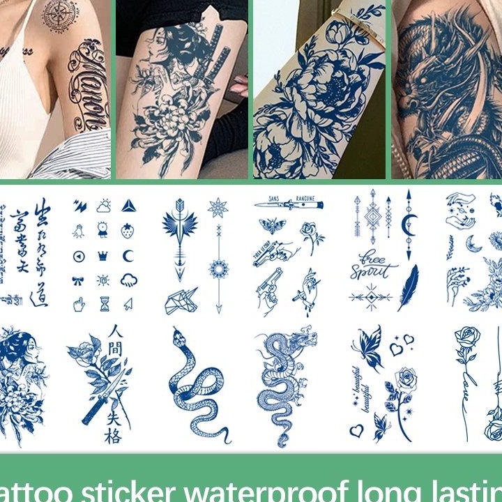 KUALITAS TERBAIK Tato Stiker Tahan Air Tato Temporary Tahan lama 15 hari tato palsu Tato Temporer St