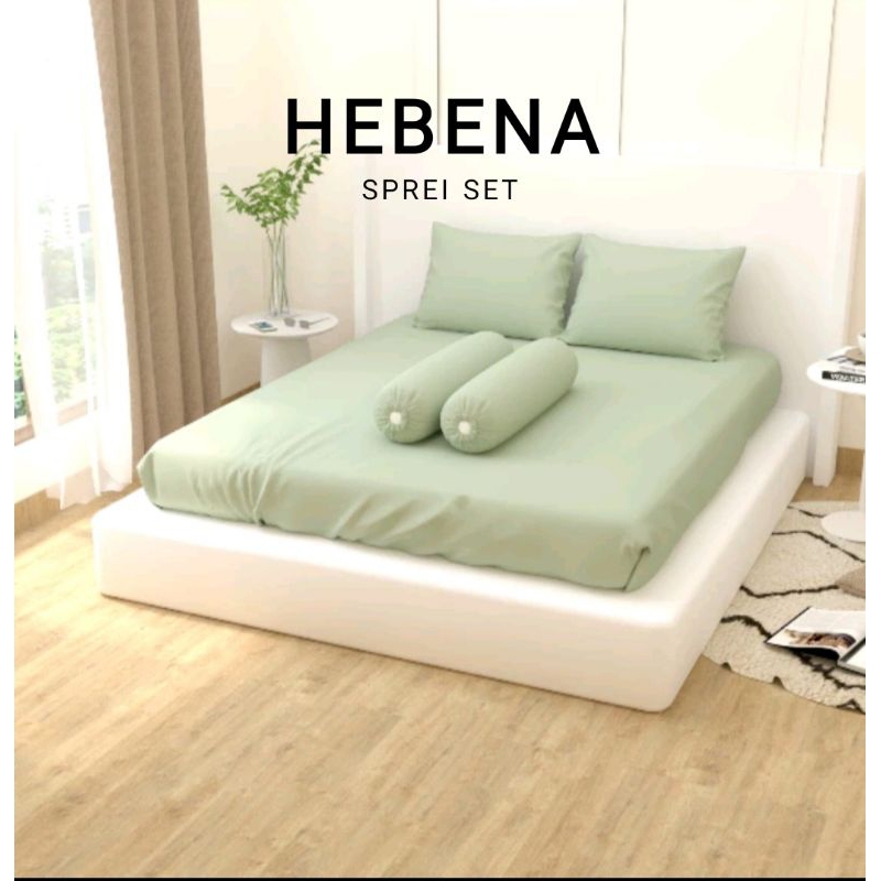 -HEBENA- VALENITA POP COLOR SPREI- sprei set tanpa bed cover - tinggi 20 cm - SAGE GREEN