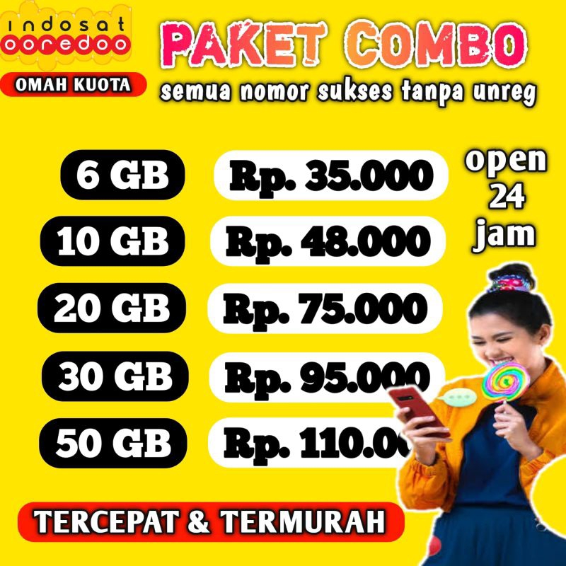 (PROMO COMBO) PAKET DATA INDOSAT KUOTA FREEDOM INDOSAT COMBO