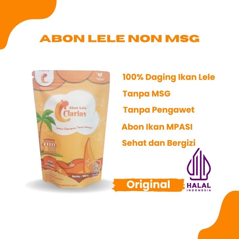 

Clarias Abon Ikan Lele Tanpa MSG Halal