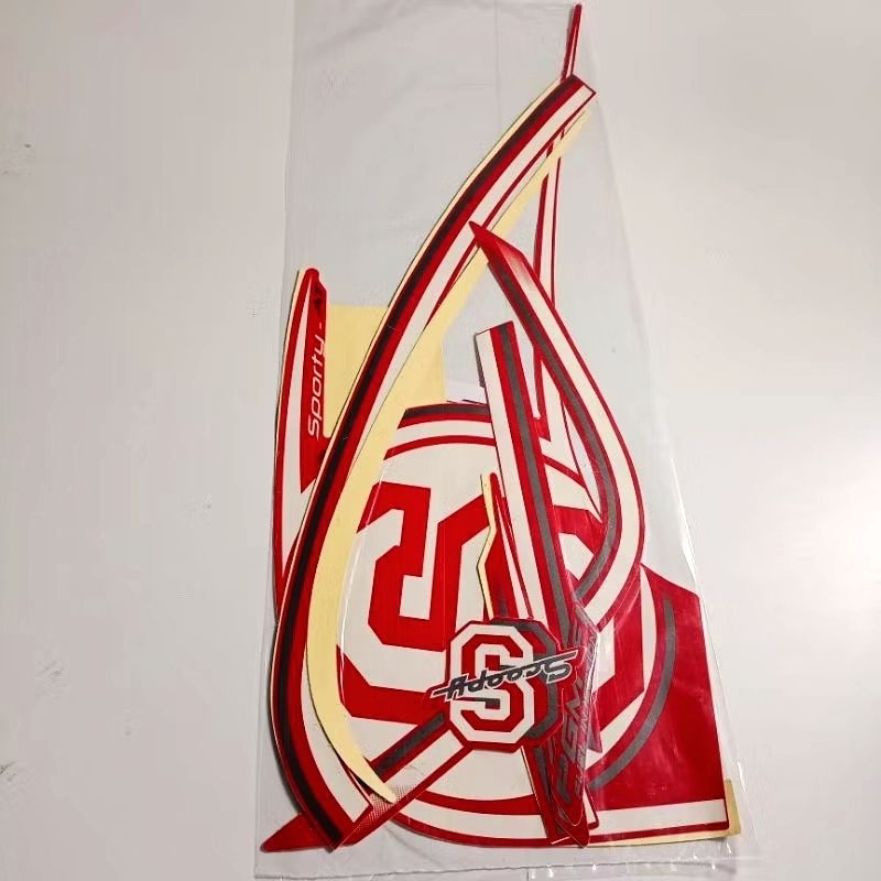 Striping lis sticker standar honda scoopy 2014 merah putih sporty stiker Scoopy merah putih 2014 spo