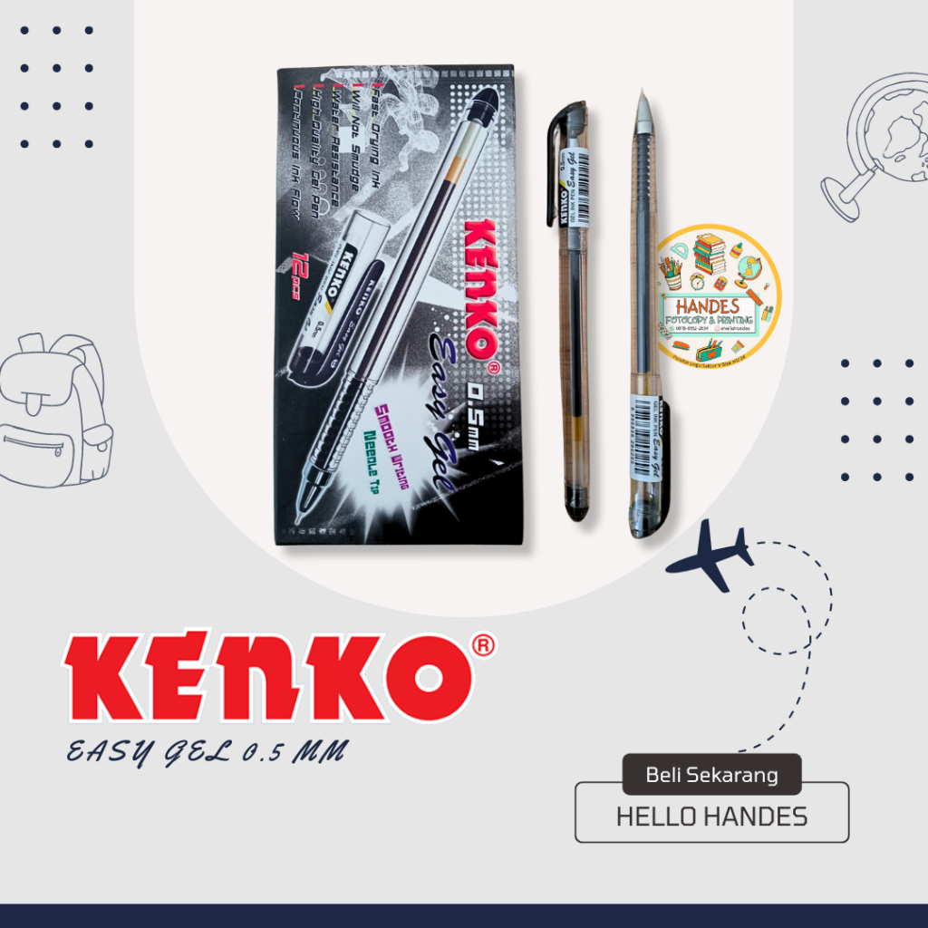 

Pulpen Jel Kenko Easy Gel Pen 0.5 mm / Satuan