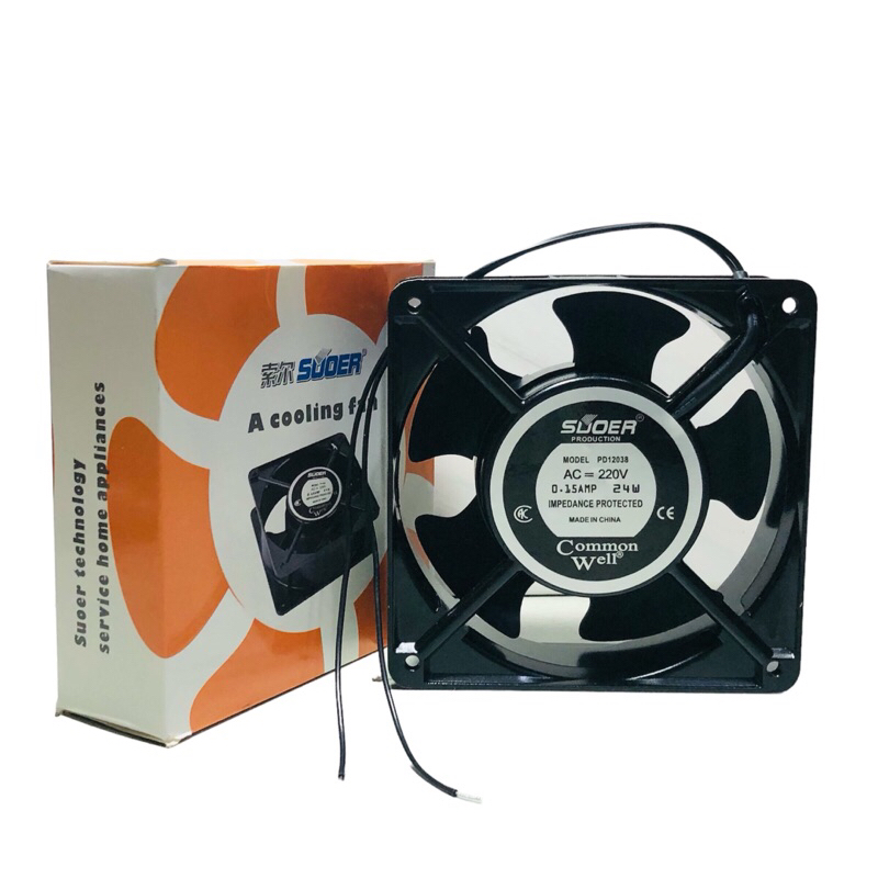 FAN AC Kipas Angin Petak 12 cm x 12 cm 220VAC SUOER
