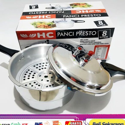 TREND PRODUCT PRESTO HC TD PRESTO HAPPY 8 LITER WITH STEAMER PRESTO STAINLESS HAPPY TD MURAH MEWAH