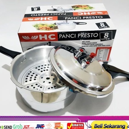 DIJAMIN BARU PRESTO HC TD PRESTO HAPPY 8 LITER WITH STEAMER PRESTO STAINLESS HAPPY TD MURAH MEWAH