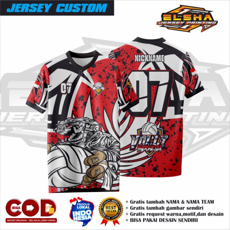 JERSEY VOLI/JERSEY VOLI FULL PRINTING/JERSEY VOLI CUSTOM NAMA/JERSEY VOLI WANITA/PRIA