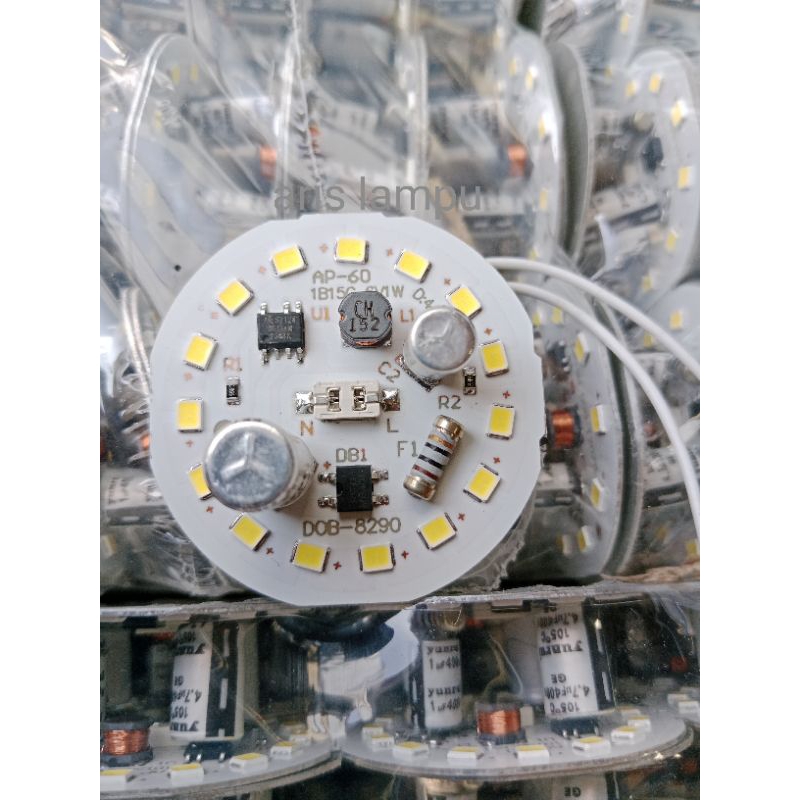 mesin lampu led 12watt nyala putih terang 6v D.44mm