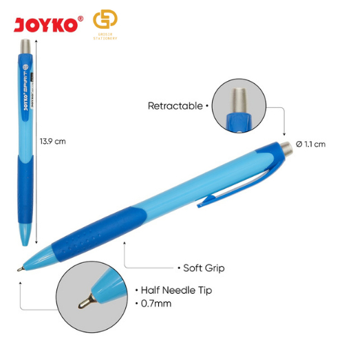 

Ball Pen Pulpen Pena Joyko BP-179 Spirit 0.7 mm (1 Box isi 12 Pcs)