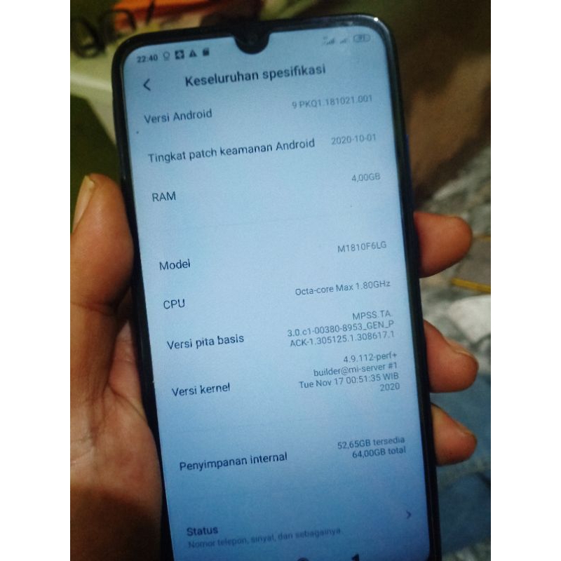 mesin xiaomi redmi 7 ram 4/64 normal