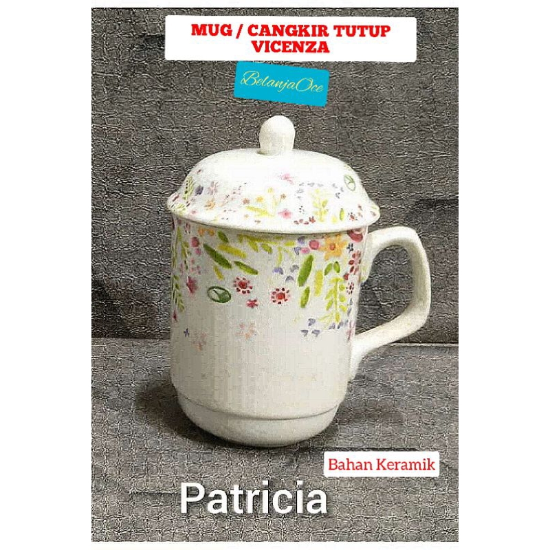 MUG / Cangkir Tutup Keramik Fiorenza / Vicenza