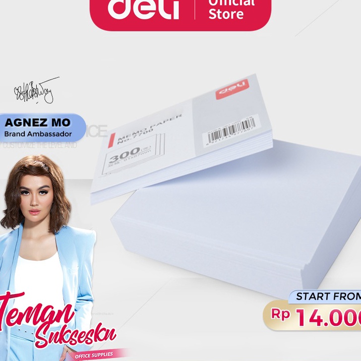 

SPESIAL AWAL TAHUN Deli Memo Paper Kertas Memo 3 Lembar Warna Putih Tanpa Kotak 77 771