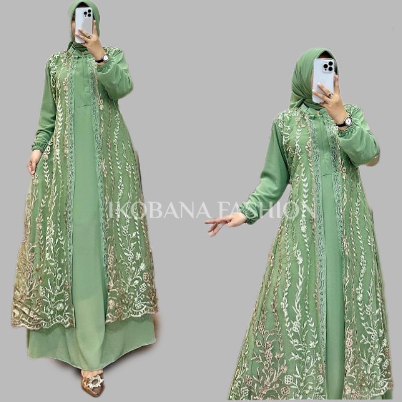 GAMIS/DRESS BROKAT TILLE MIX CERUTY PREMIUM BUSUI | GAMIS BROKAT KONDANGAN PREMIUM ADEM NYAMAN | BAJ