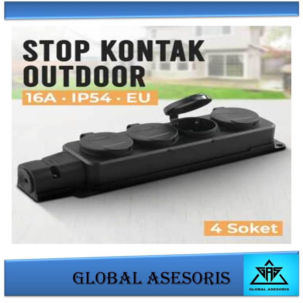 Stop Kontak Waterproof Dengan Penutup Stop Kontak Listrik Terminal Warna Hitam Stop Kontak Soket 1/2
