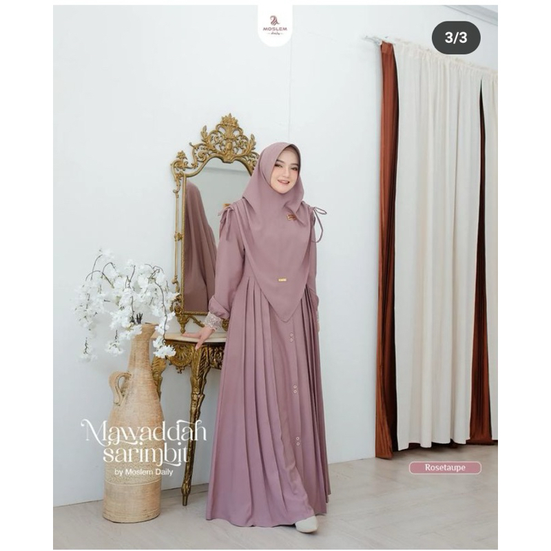 BEST SELLER ( HARGA GROSIR ) MAWADAH GAMIS SYARI SET HIJAB SERUT BAHAN CRINKLE AIRFLOW PREMIUM
