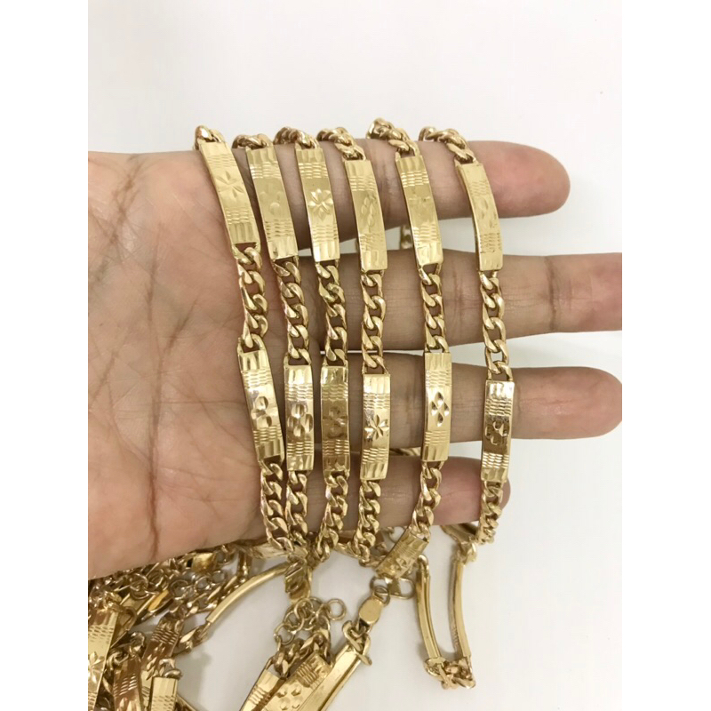 Gelang EMAS SWASA RANTAI PLAT Awet Luar Dalam Kuning 99% Mirip EMAS ASLI