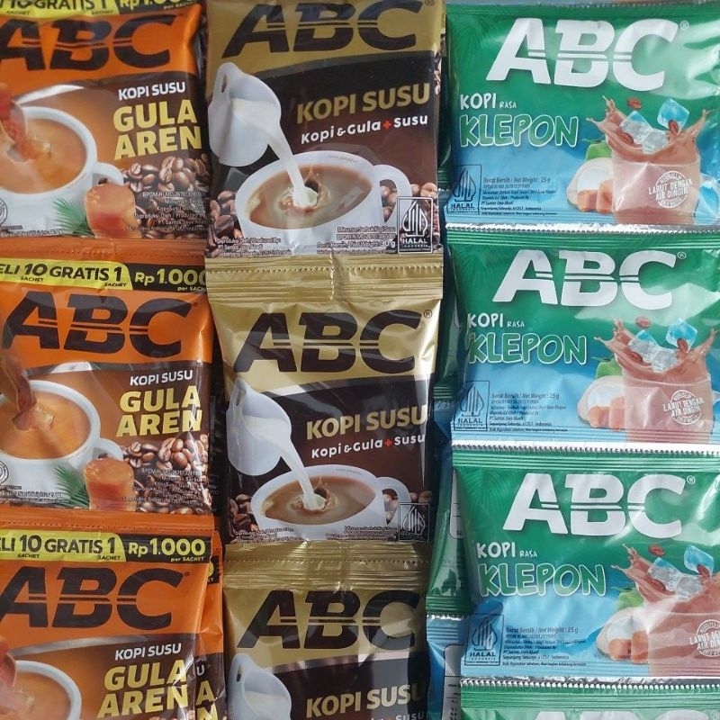 

Abc Kopi Renceng 1 Renceng isi 10 sct Kopi Abc Gula Susu Gula Aren Abc Klepon