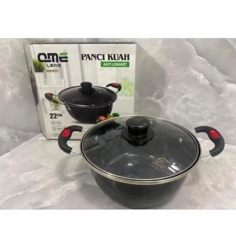 Panci Kuah Tutup Kaca Serbaguna QME