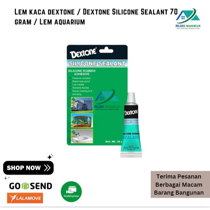 Lem kaca dextone / Dextone Silicone Sealant 70 gram / Lem aquarium