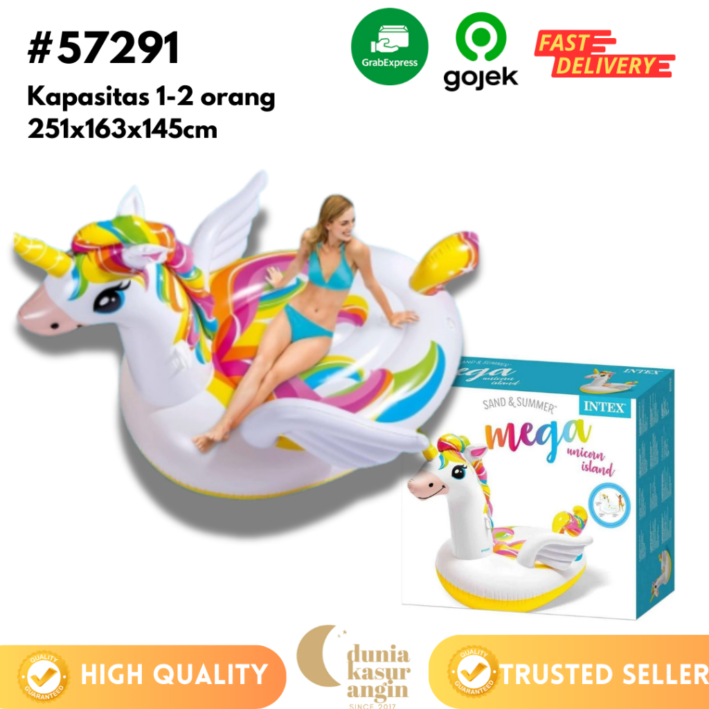 DuniaKasurAngin - Pelampung Jumbo INTEX 57291 Mega Unicorn Island