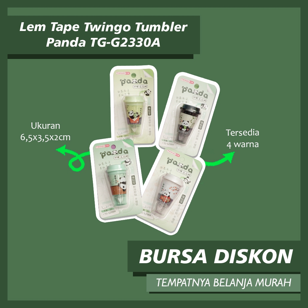 

Lem Tape Twingo Tumbler Panda TG-G2330A Glue Tape Lem Kertas Perekat