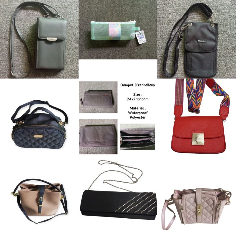 PRELOVED & NEW DOMPET TAS RANSEL TEMPAT PENSIL POUCH TOTE BAG TAS JINJING KONDANGAN TAS DOMPET ACEH