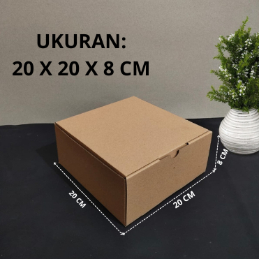 

(10Pcs) Kardus Eflute Karton Box Kotak Kue Hampers 20 cm x 20 cm x 8 cm