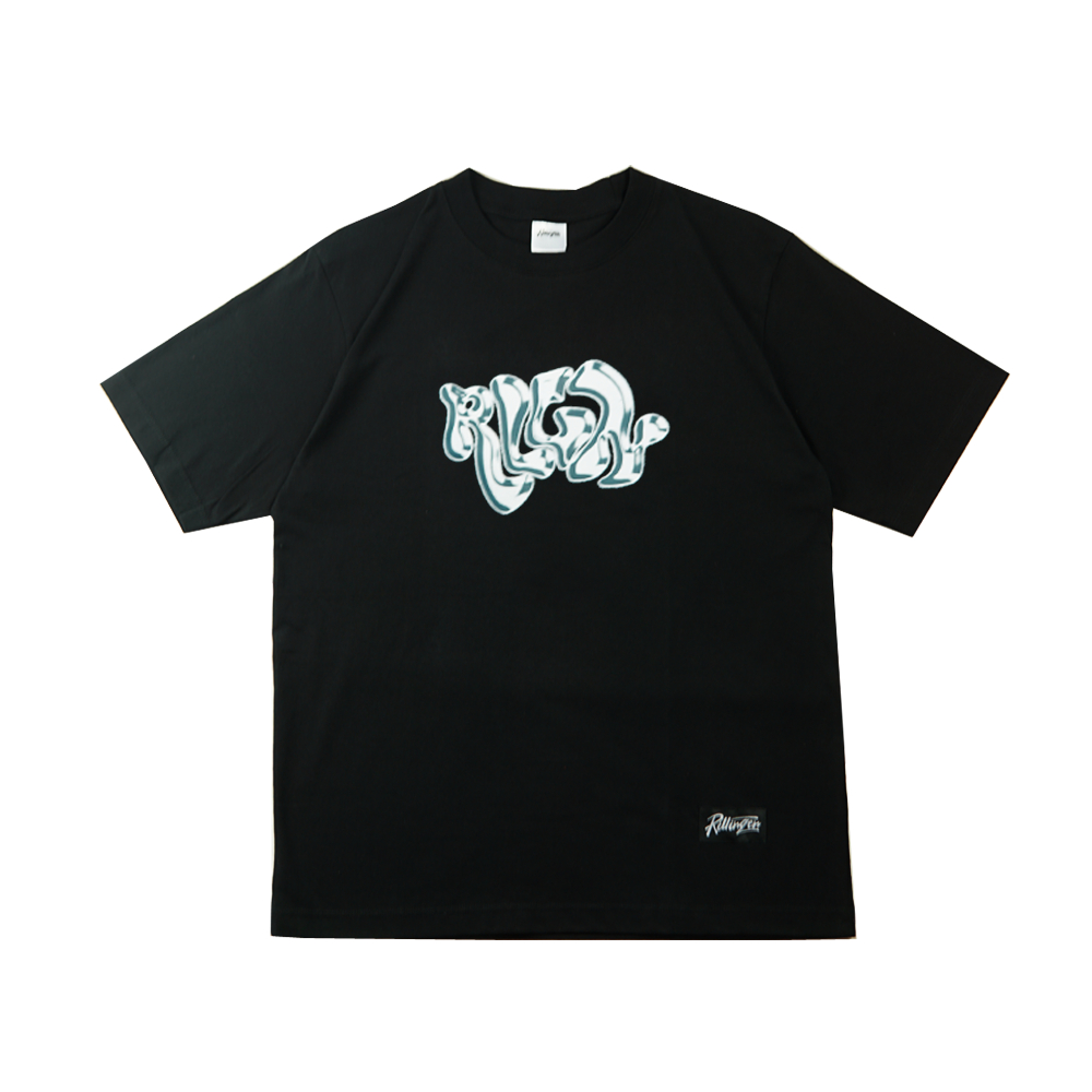 RILLINGEN - kaos distro kaos oversize Tshirt WAVY [ Black ] NEW PRODUCT