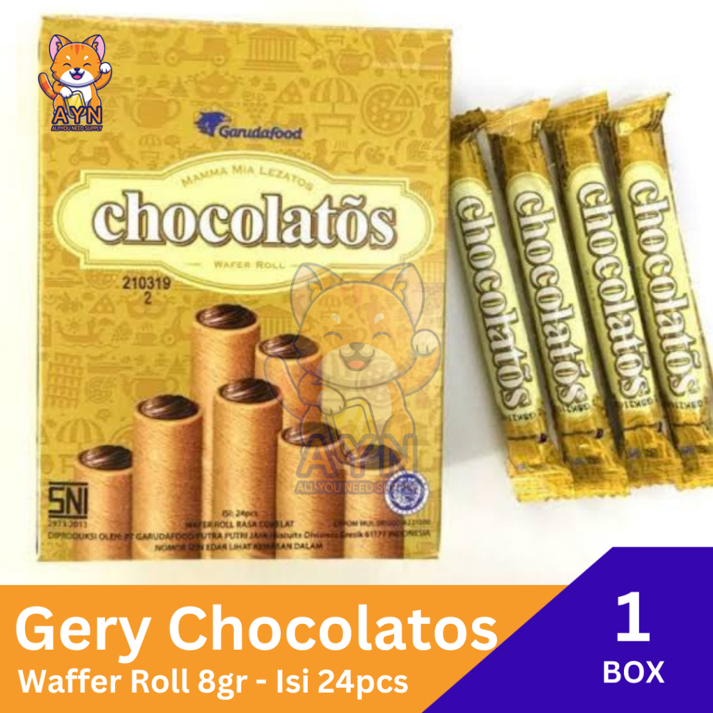 

Gery Chocolatos Waffer Roll 8gr (1box isi 24pcs)