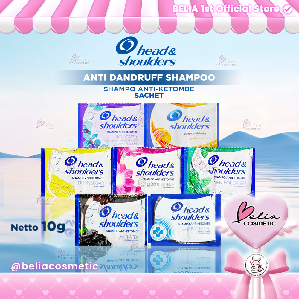 ❤ BELIA ❤ HEAD AND SHOULDERS Sampo Anti Ketombe 10gr Sachet | Lemon Segar | Menthol Dingin | Selembu