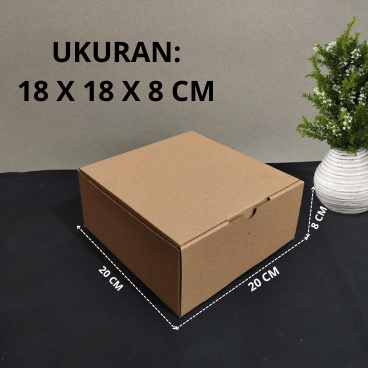 

(10Pcs) Kardus Eflute Karton Box Kotak Kue Hampers 18 cm x 18 cm x 8 cm