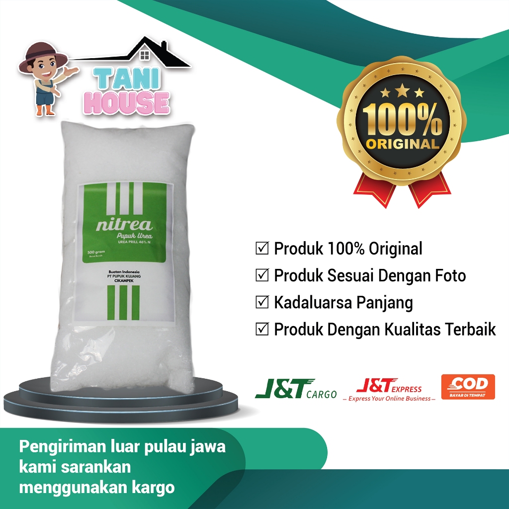 Pupuk 500 Gram Nitrea Cap Kujang Urea Prill Repack