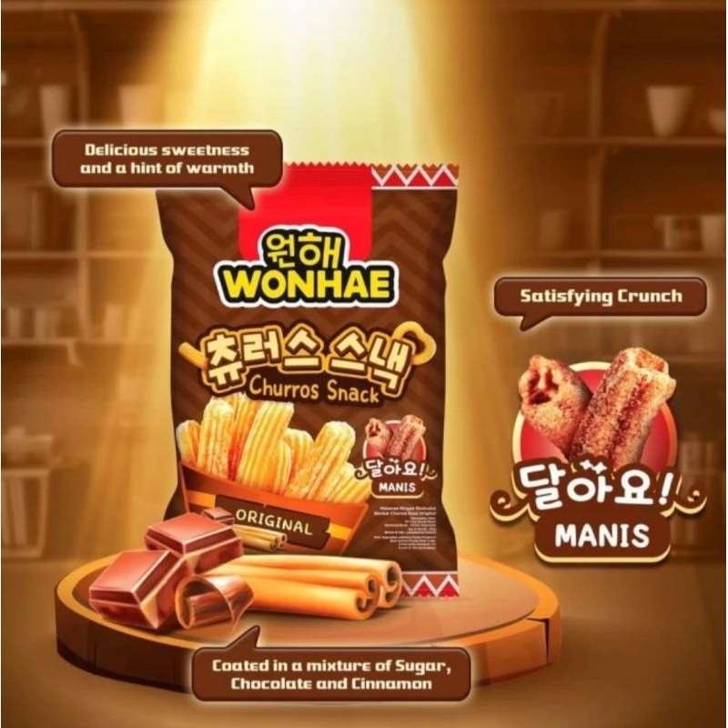 

Wonhae Churros Snack Original Manis 60 gr / Snack Wonhae Original Manis