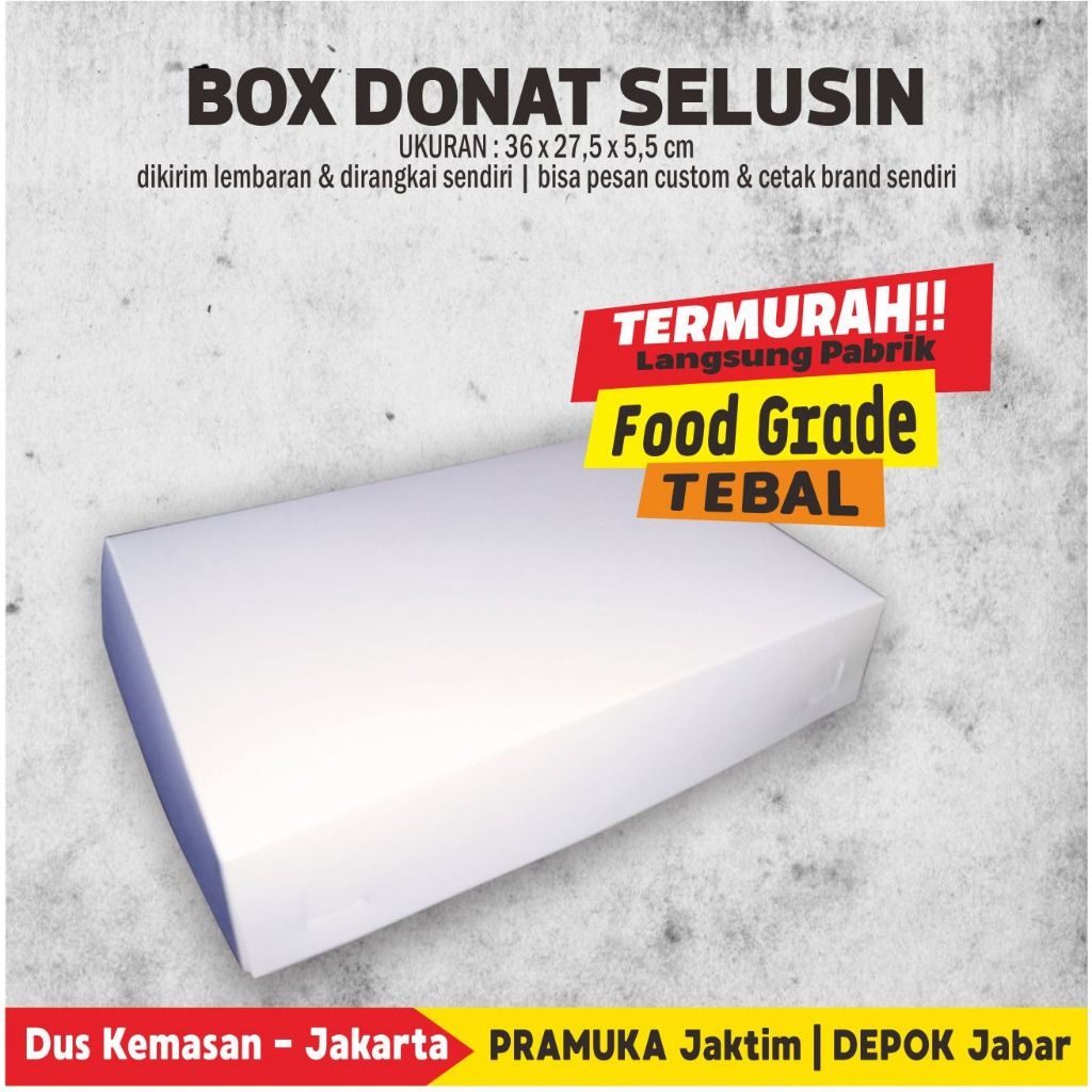 

Box Donat Selusin Polos 36 x 27.5 x 5.5 cm Foodgrade